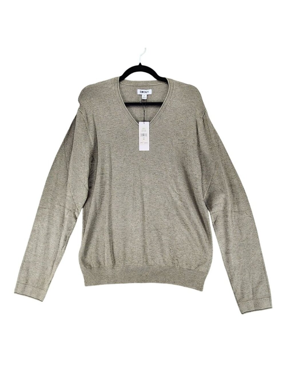 DKNY Sweater Mens Medium Green Long Sleeve V Neck Pullover *NWT*